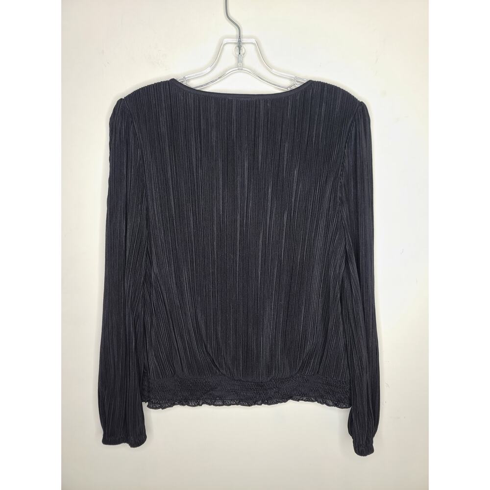 Ann Taylor Factory black ruched long sleeve shirt blouse - small - Picture 4 of 5